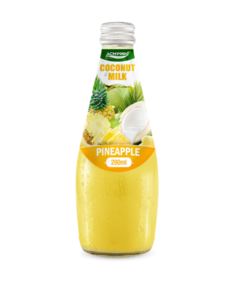 ACM 290ml glass botlle Coconut milk drink with Pineapple flavored (with and without nata de coco)
