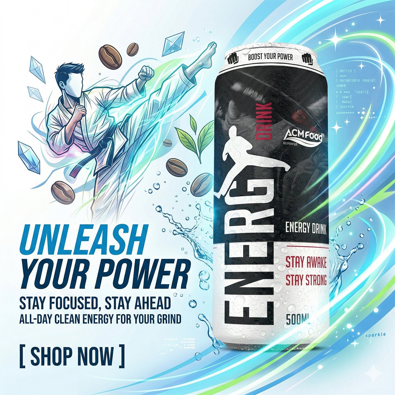 16.9 Fl Oz Cans ACM Sports energy drink