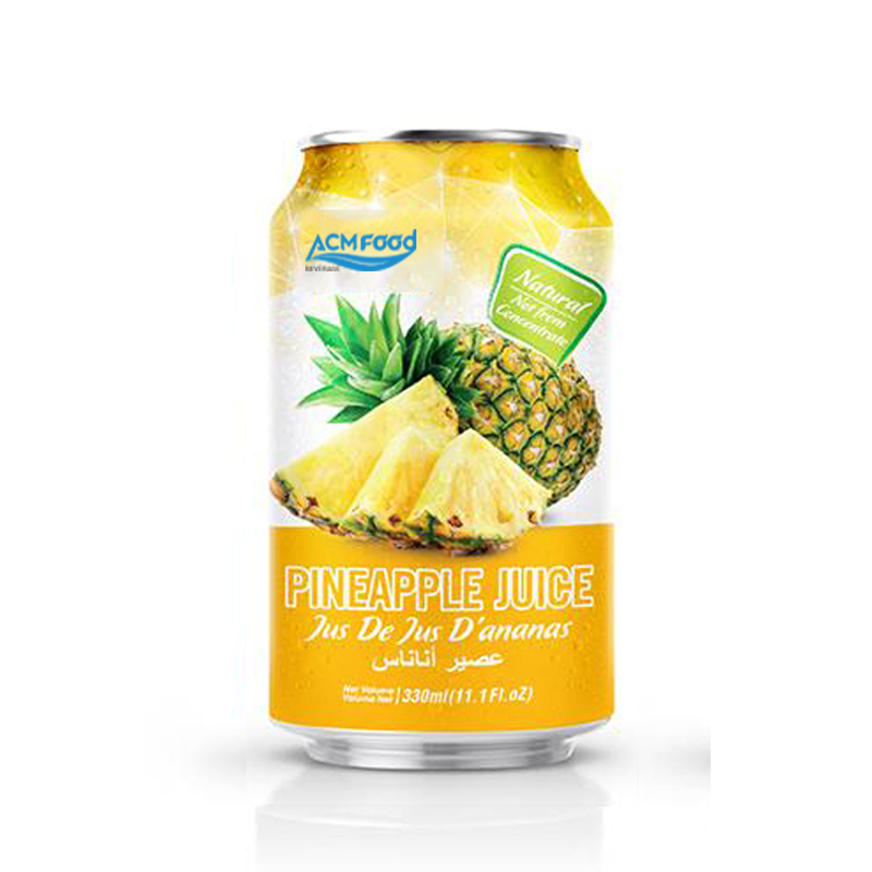 330ml ACM Fresh Pineapple Juice in can NFC - ACM Beverage Supplier