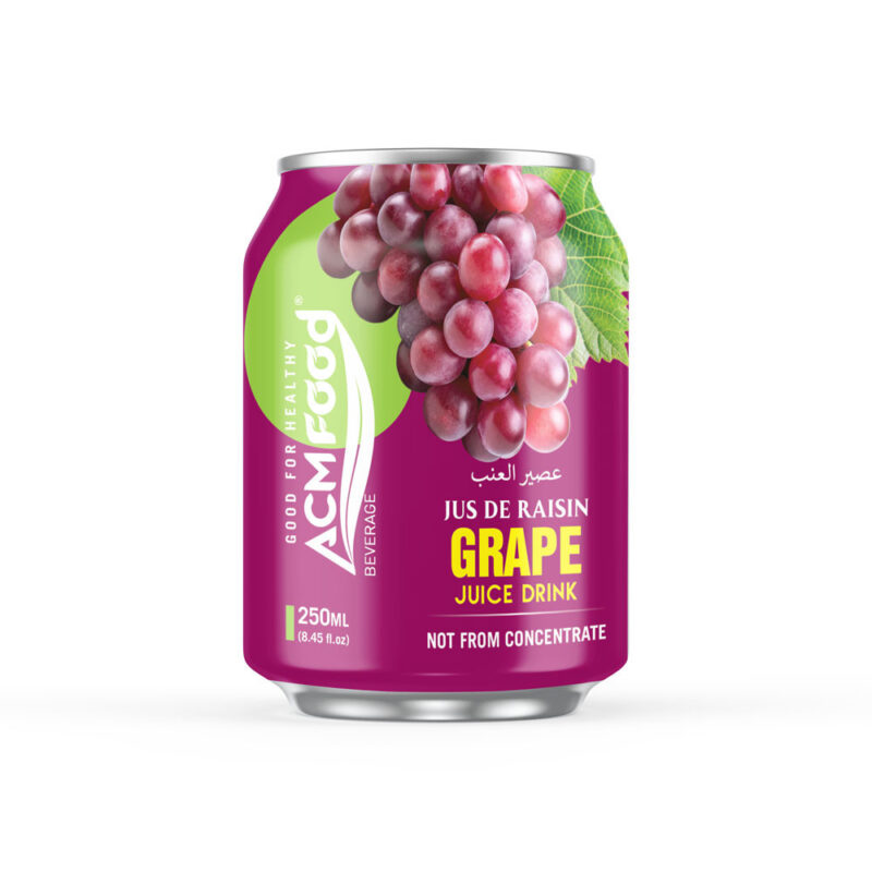 ACMFOOD NFC Grape Juice Drink Aluminum Can 250ml