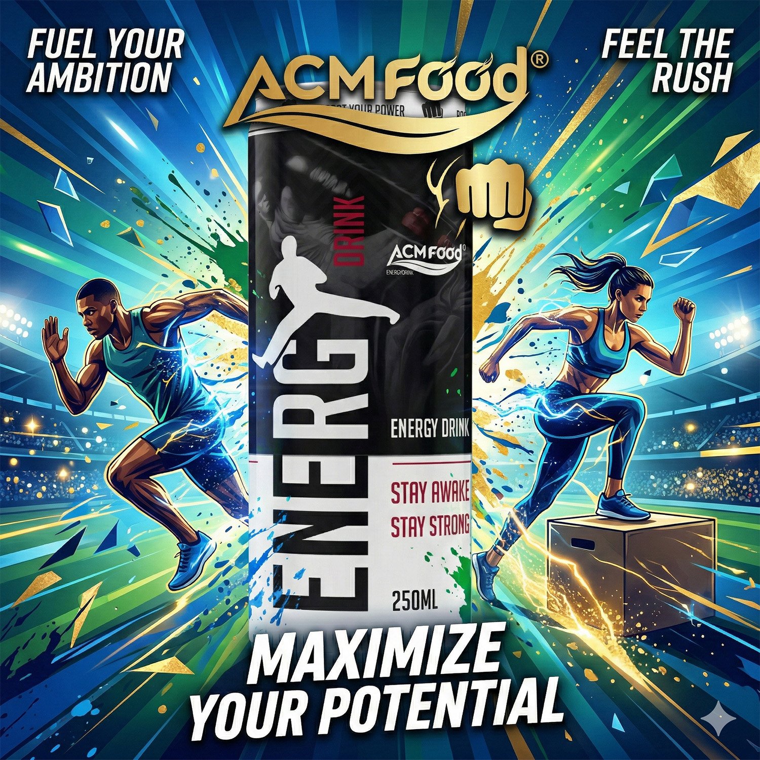 250ml cans ACM Sports energy drink