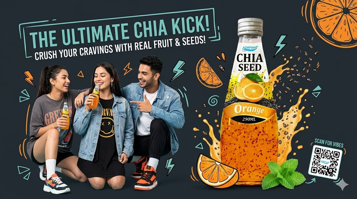 290ml ACM Chia Seed drinks with Orange Flavor
