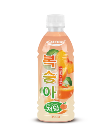 350ML PET JUICE Korean Low Sugar Peach Juice Drink