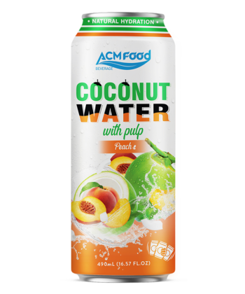 500ml ACM Coconut Water with Peach Flavour Can