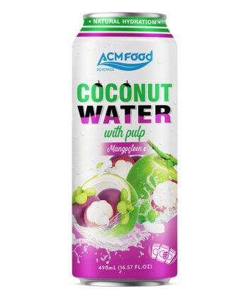 500ml ACM Coconut Water with pulp and Mangosteen Flavour Cans