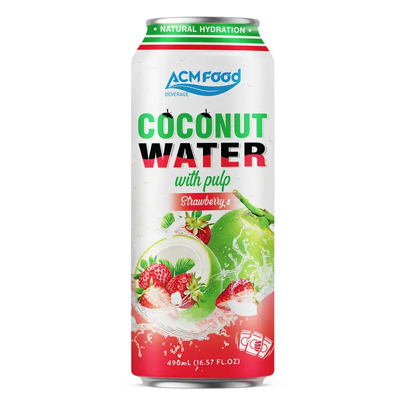 500ml ACM Coconut Water with Strawberry Flavour Can