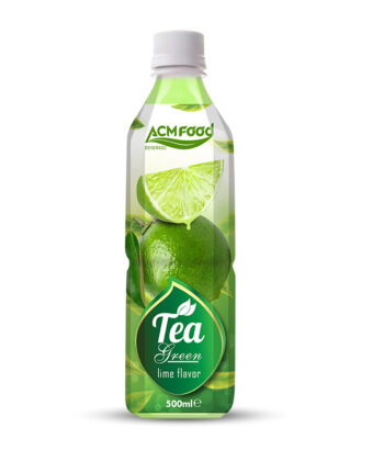 500ml ACM high quality green tea with green lime fruit drink