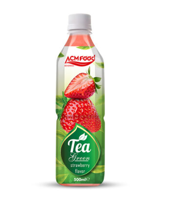 500ml ACM high quality green tea with strawberry drink