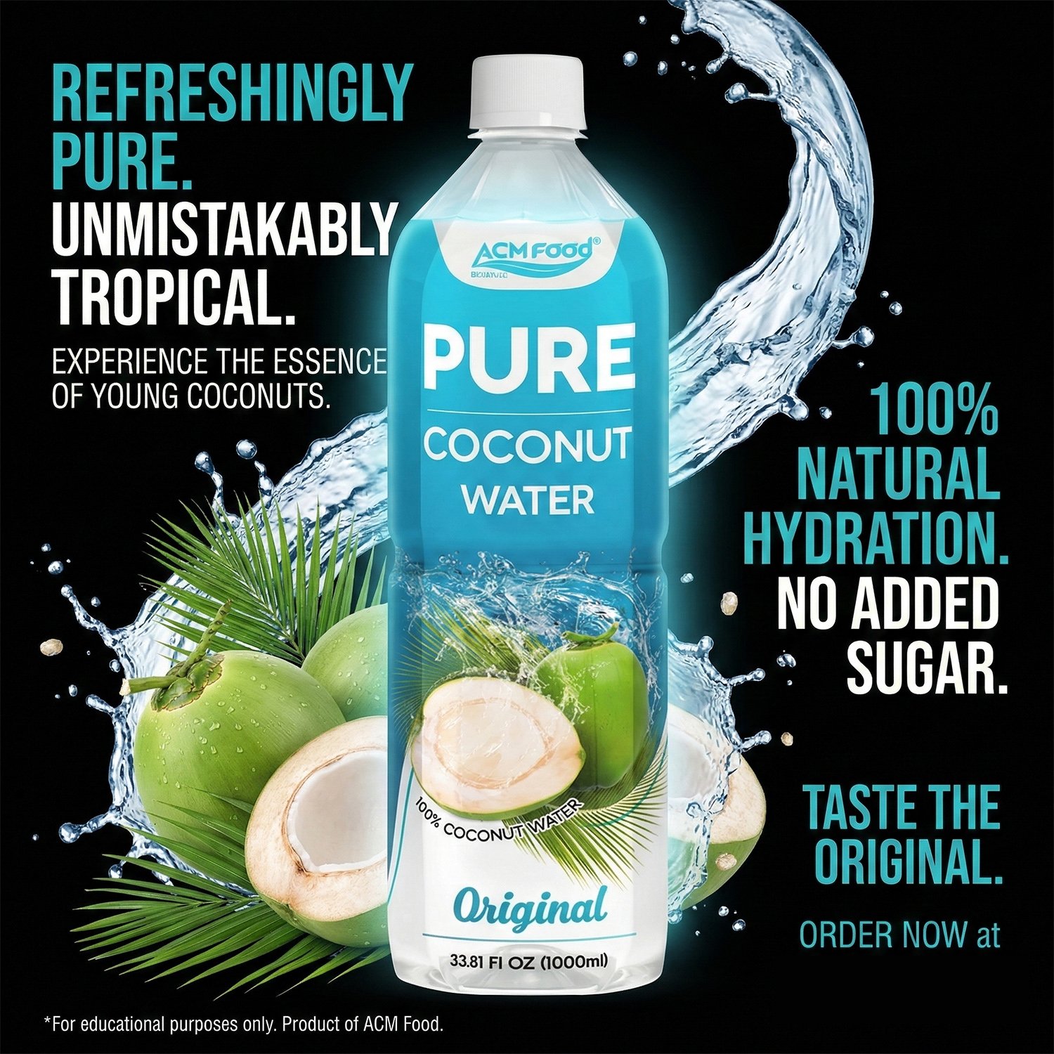 ACM Pure Coconut Water – 1L PET Bottle