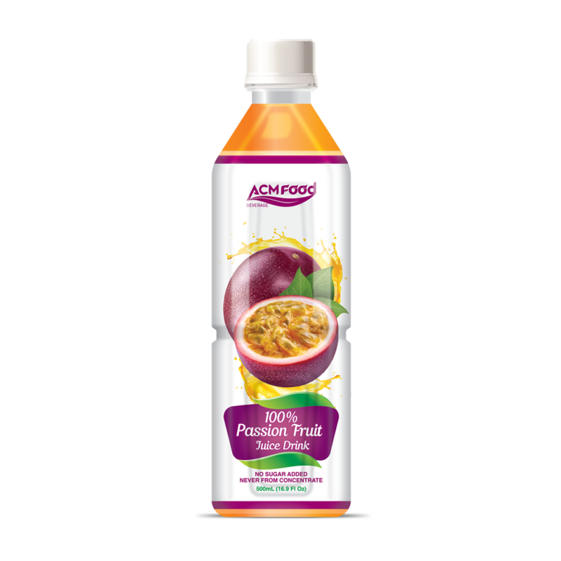 ACMFOOD NFC No Sugar Added Passion Fruit Juice Drink PET Bottle 500ml