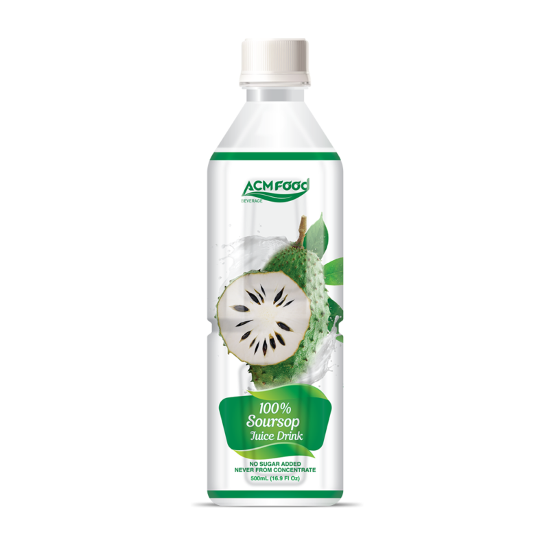 ACMFOOD NFC No Sugar Added Soursop Juice Drink PET Bottle 500ml