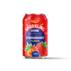 330ml ACM Food sparkling drink carbonated water strawberry flavor in an aluminium can, front view on a white background