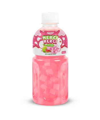 10.8 Fl Oz Cans Merci Merci Pink Guava juice with Nata de coco