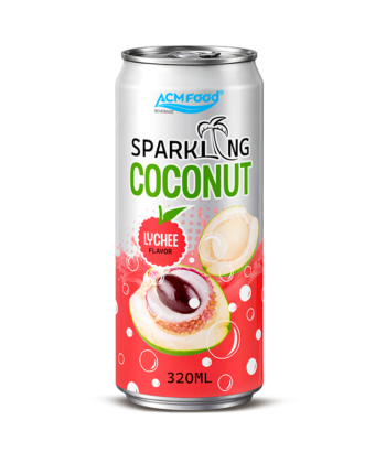 ACM Sparkling Coconut water with Lychee flavor 320ml