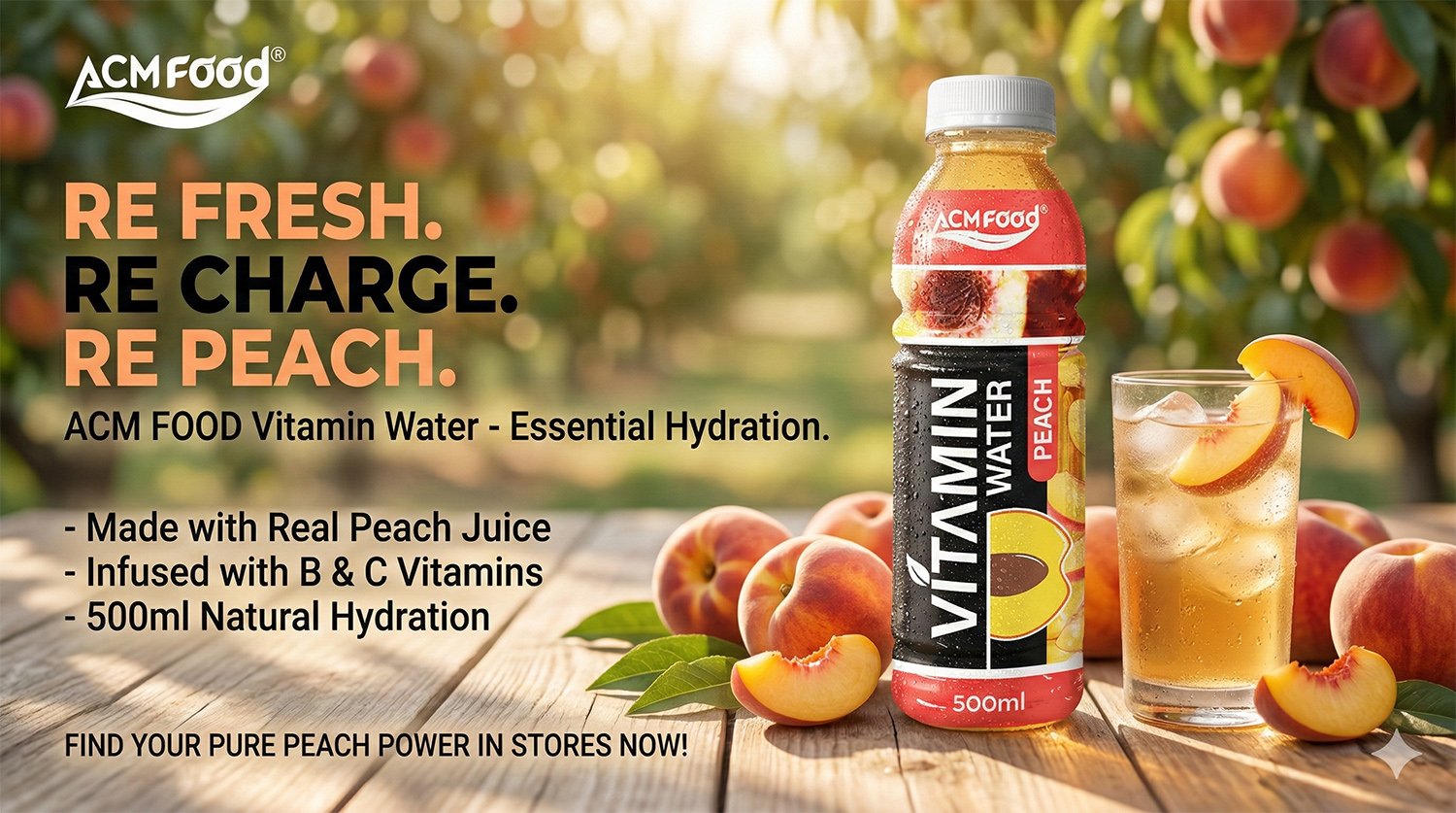 OEM/ODM Vitamin Water with Peach Flavor 500ml PET Bottle