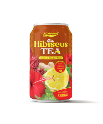Premium Real Lemon And Ginger Flavored Hibiscus Tea Drink 330ml