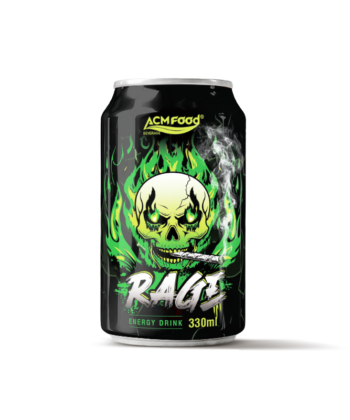 Rage Energy Drink 330ml Short Can Green