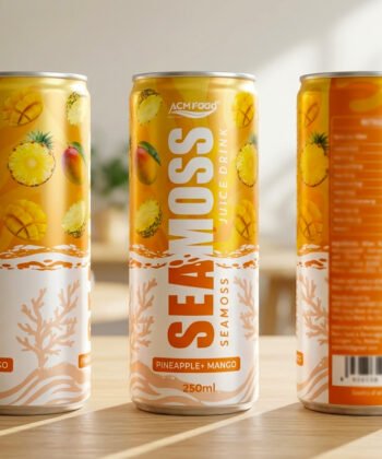 Sea Moss Juice 250ml Can with Mango and Pineapple poster