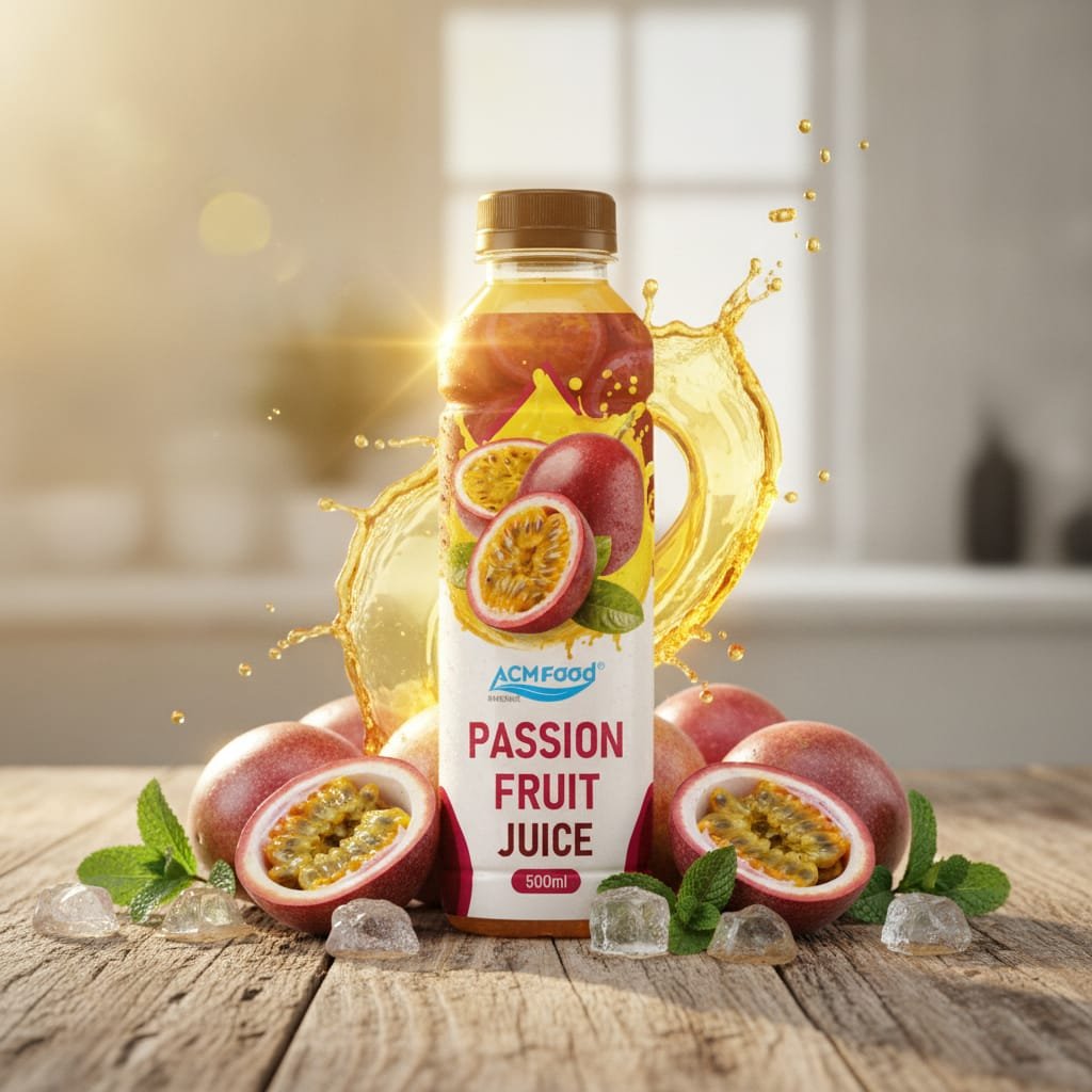Passionfruit juice in PET bottle ACM Beverage