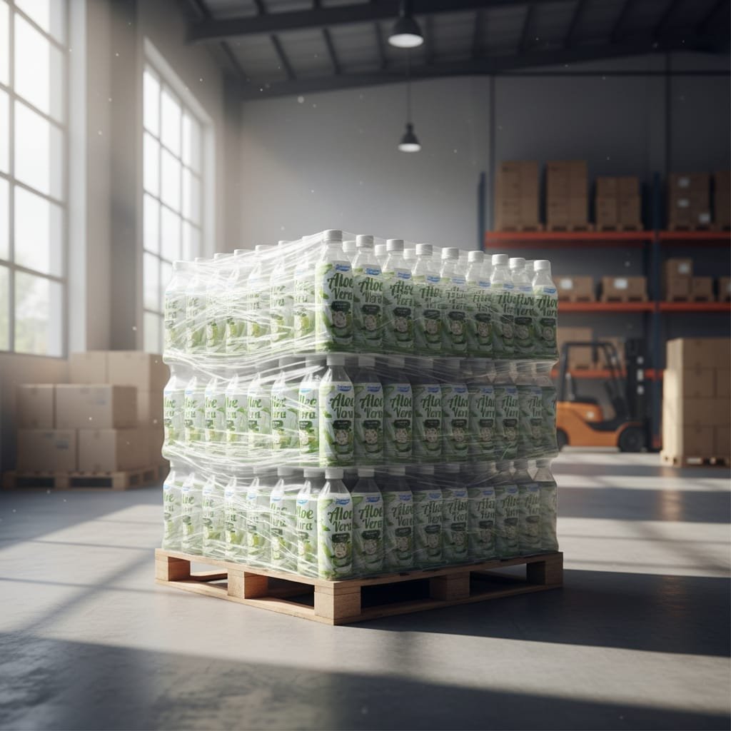 Export shipment of aloe vera soursop juice in containers