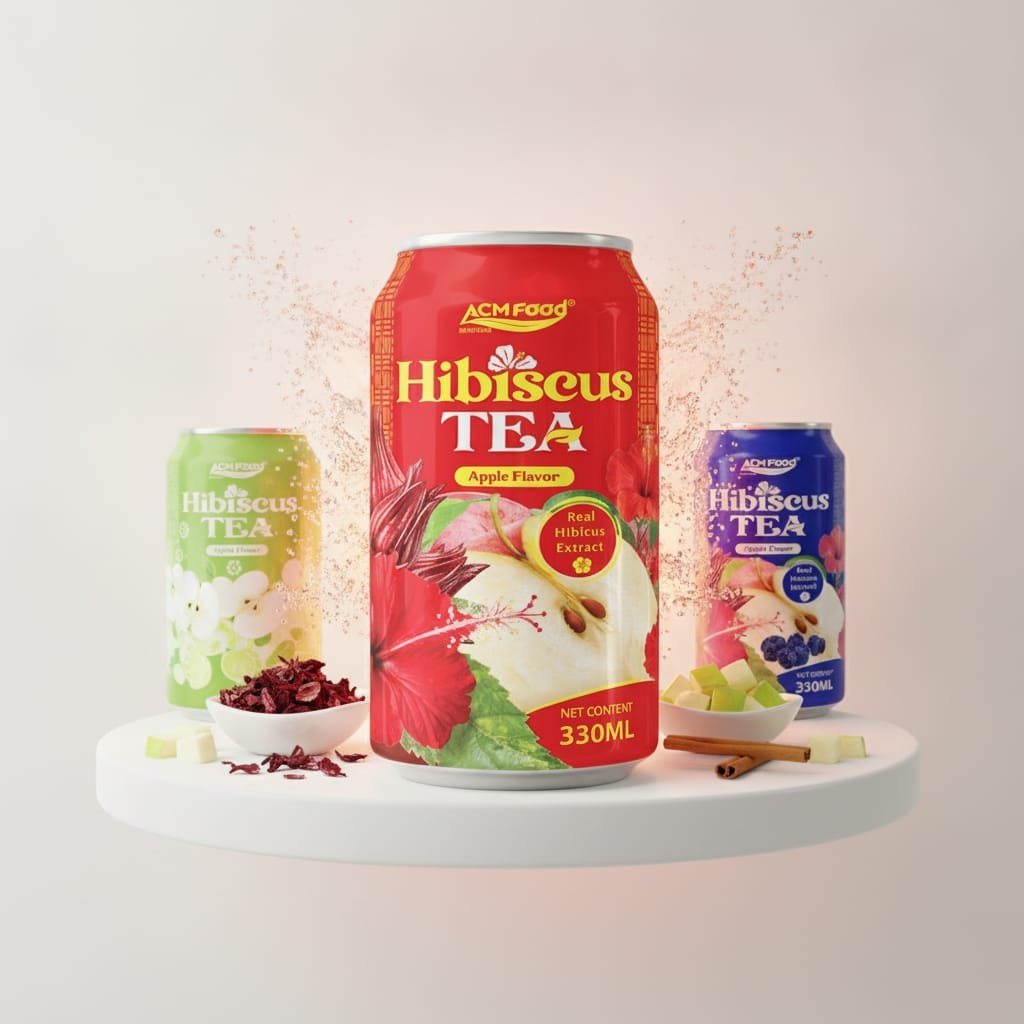 Various prototype cans of clean label beverages on a shelf with natural ingredients