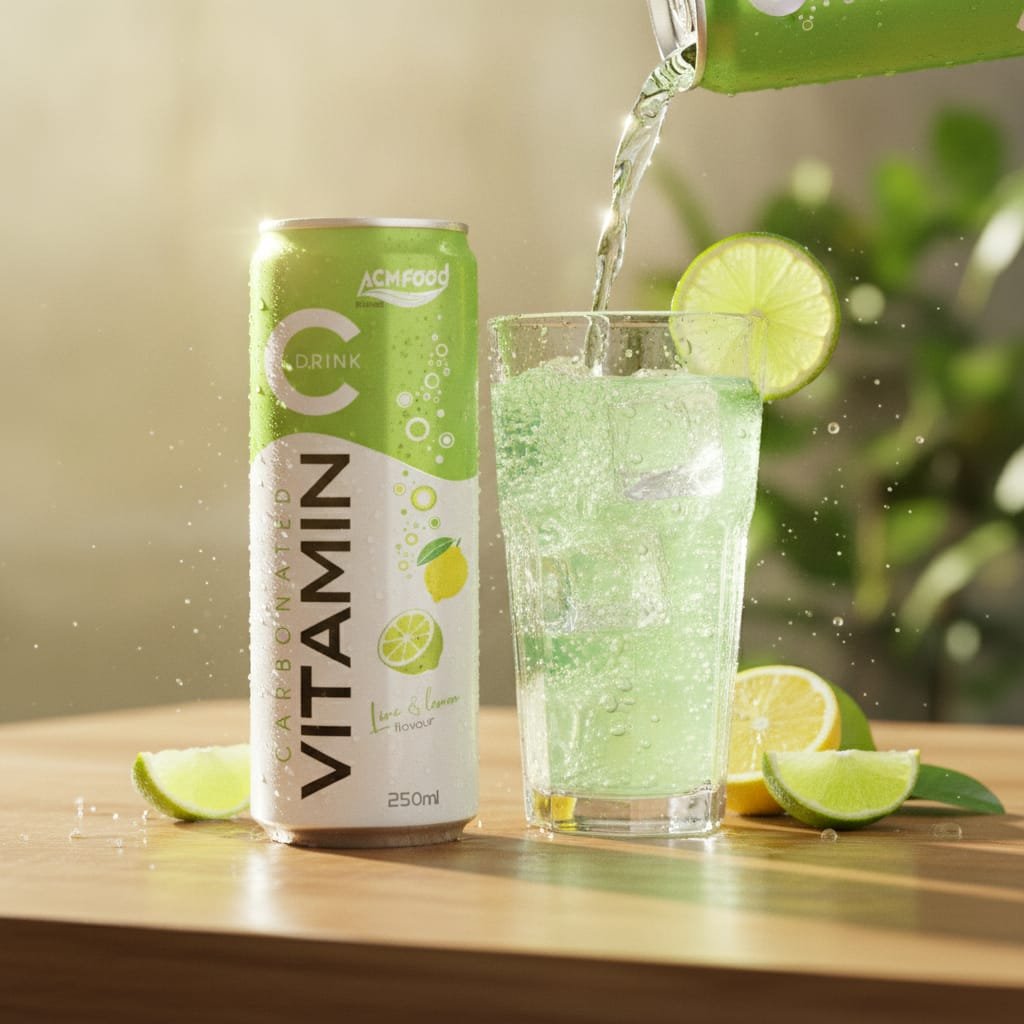 Close-up of lime sparkling juice being poured into glass with bubbles rising