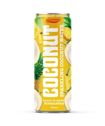 320ml Sparkling  Coconut  Water Pineapple Flavor