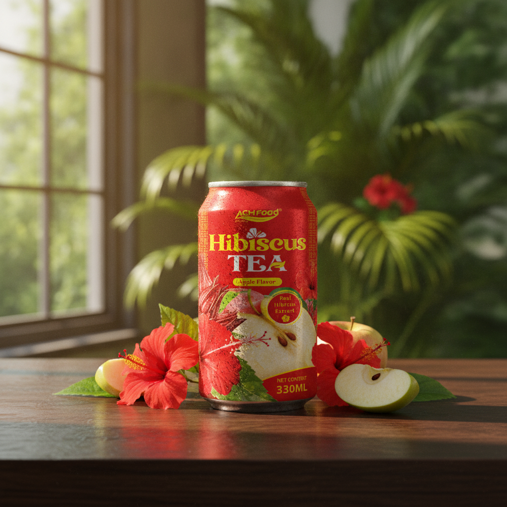 Premium Real Apple Flavored Hibiscus Tea Drink 330ml - Product Image 1