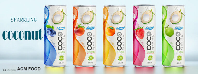 sparkling coconut water with tropical fruit juice