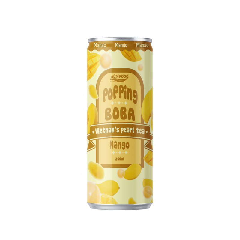 250ml ACM Mango Bubble Tea with Popping Boba
